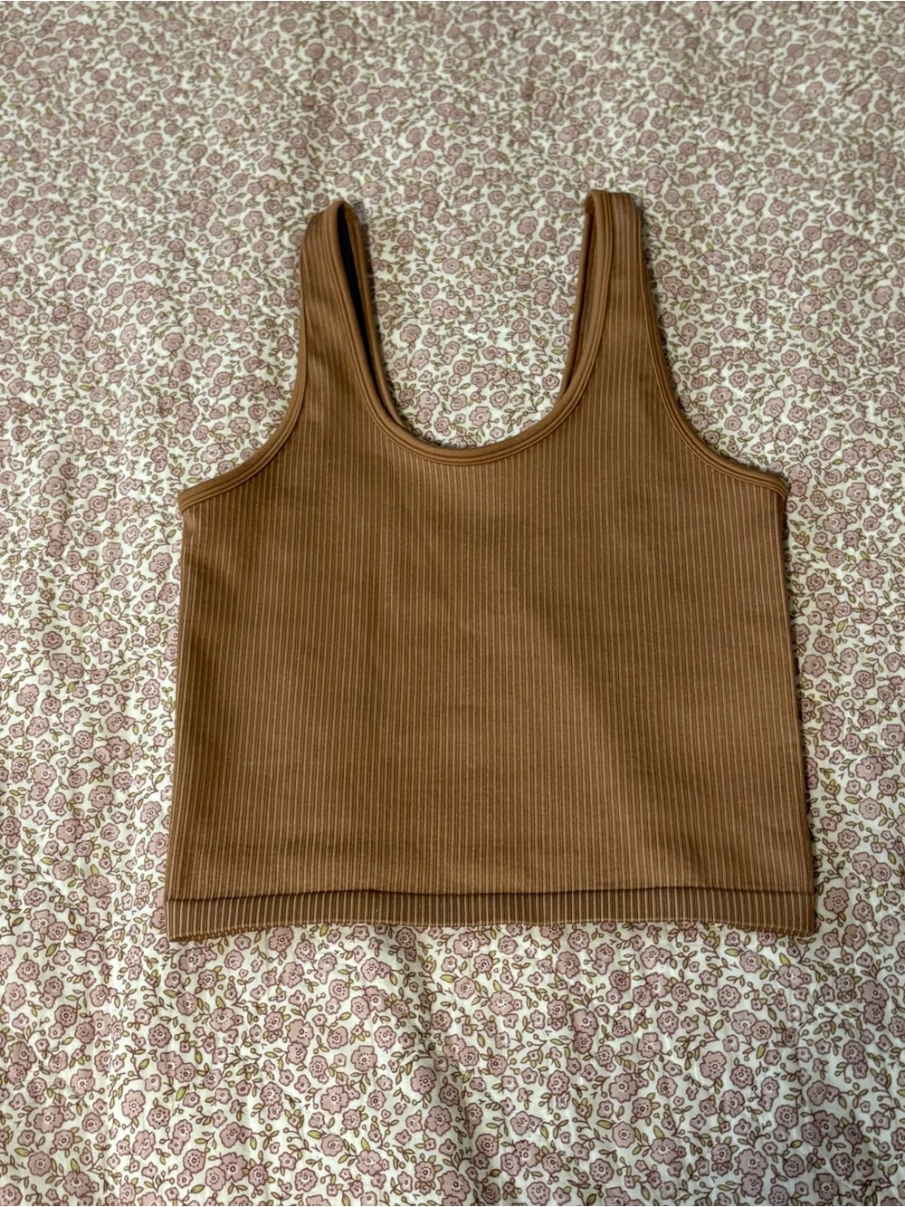 Offline by Aerie Brown Ribbed Tank Top - Women's Crop Tank